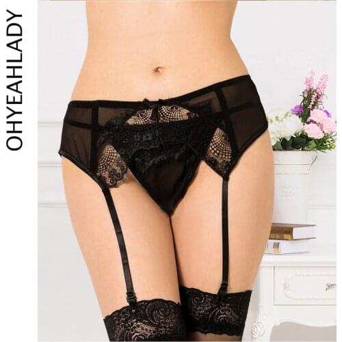 Ohyeahlady Lace Garter Belt Sexy Suspender Belts Plus Size Underwear Body Harness Womens Intimates Garters Lingerie PJ5123