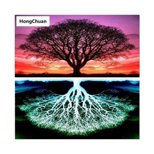 Fast delivery beautiful tree 5D DIY square/round diamond painting mosaic cross stitch home decoration mural Christmas gift