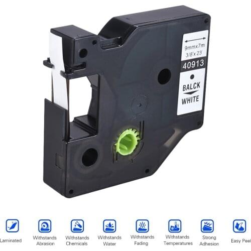 Label Tape Black on Yellow Laminated Tape Compatible for Dymo Label Printer 9mm * 7m