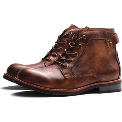 Spring Autumn Mens Boots Non Slip Luxury Simple Lace Up Work Shoes Waterproof Massage Low Cut Shoes Outdoor Motorcycle Boots