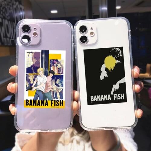 Cute Phone Case For iPhone 12 11 Pro XS Max X XR 6s 7 8Plus SE20 Funny Japan Anime Banana Fish Cover Soft Silicone Clear Coque