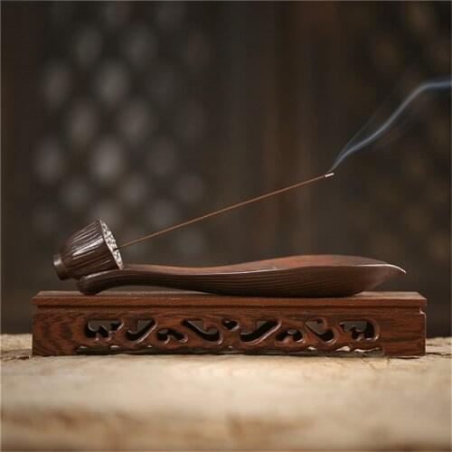 Vintage Buddha Incense Burner Holder Censer Joss-Stick Inserted Wooden Leaf Boat Incense Burners Tea Ceremony Aromatherapy Tools