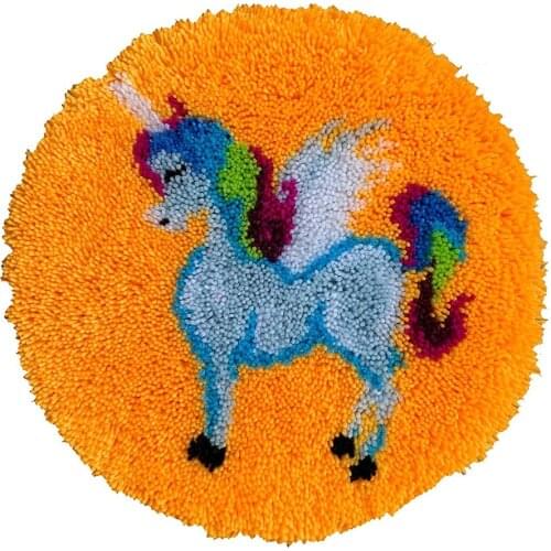 Preprinted Canvas Pattern Round Floor Mat Hand Craft for Adults Kids Gifts Latch Hook Kits Rug