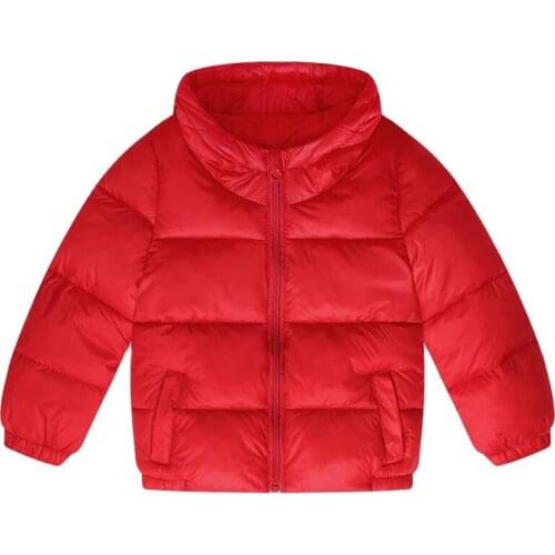 Winter Kids Down Cotton Jacket Boys Girls Overcoat 2021 New Fashion Solid Short Coats 2-6y Baby for Children Clothing Outerwear