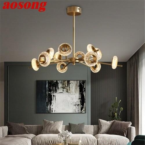AOSONG Luxury Chandelier Brass Modern LED Lighting Creative Decorative Fixtures For Home Living Room Dining Room Bedroom