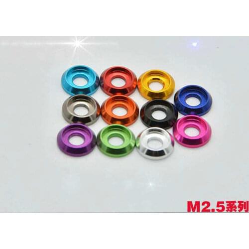 20Pcs Various Colors Aluminum Alloy Washers for Button Head screws and Core head Screws,M2.5,M3,M4