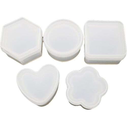 Silicone Mould Nordic Geometry Style Mould DIY Tools Plum Blossom Love Heart Jewelry Storage Box Mold Decoration
