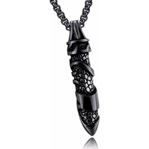 Strong Silver Color/Gold/Black Color Bullet Pendant Necklace For Men Necklace Stainless Steel Chain Free Box Chain