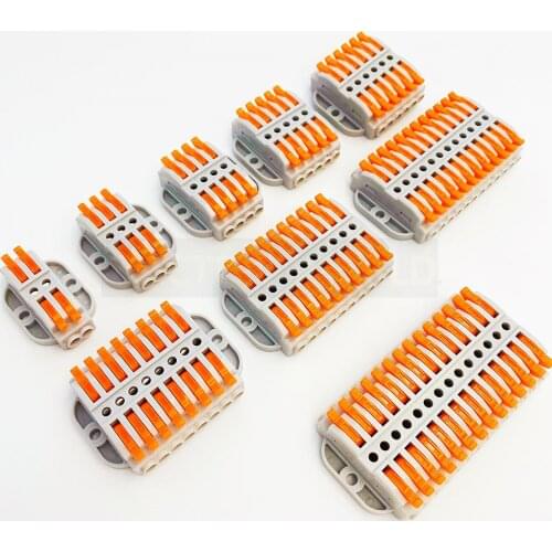 Wire Connectors 2-12 pin screw fixing push-in Quick Docking Cable Universal compact Electrical Wiring Terminal Block Connector