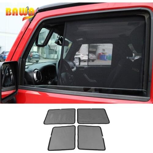 BAWA Car Side Window sunshade Accessories for Jeep Wrangler JK 4 Door 2007-2017 Anti UV Windshield Sunshade Cover