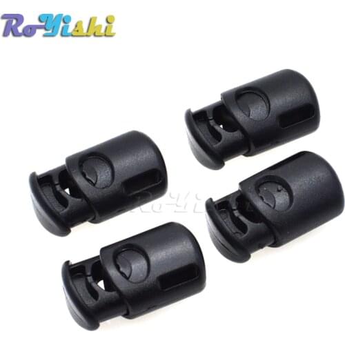 100pcs/pack Cord Lock Stopper Plastic Barrel Spring Toggle For Bags/Garments Black 25mm*14mm*10mm