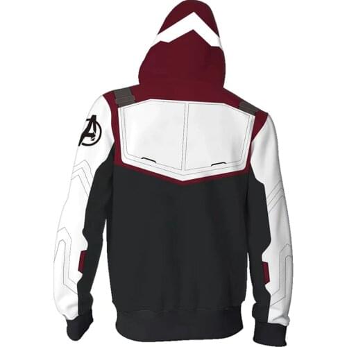 Avengers Endgame Hoodie Quantum Realm Suit 3D Print Zip Up Jacket Sweatshirt For Adults