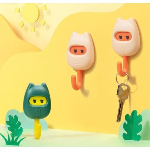 Convenient 1 Set Fashion Strong Loading Wall Hooks Plastic Keys Hanger Space Saving for Closet