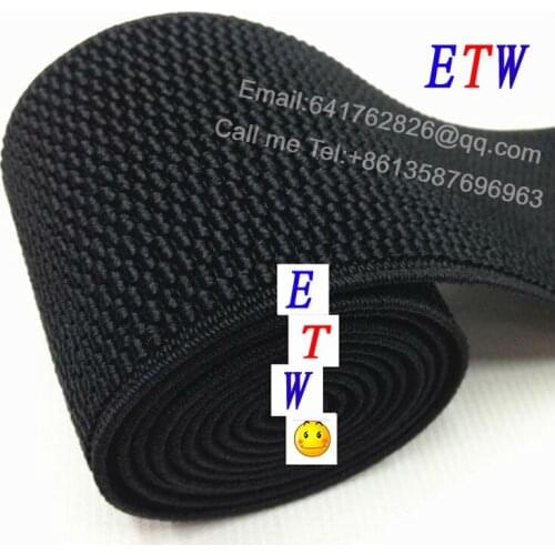 The thickening 75mm Colored Elastic Ribbon Black tape 5yards/lot, Elastic Stretch Webbing ,Belt Material wholesale and retail