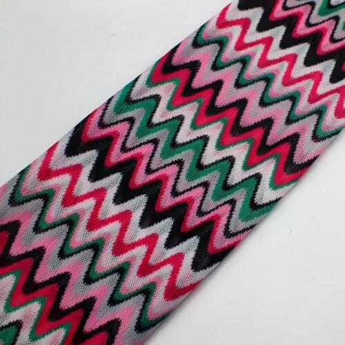 Zig Zag Lace Fabrics Knitting Pink Wave Strip Lace 1 Meter Crochet Mesh Fabrics For Dress Diy Fashion Cloth 150CM Wide