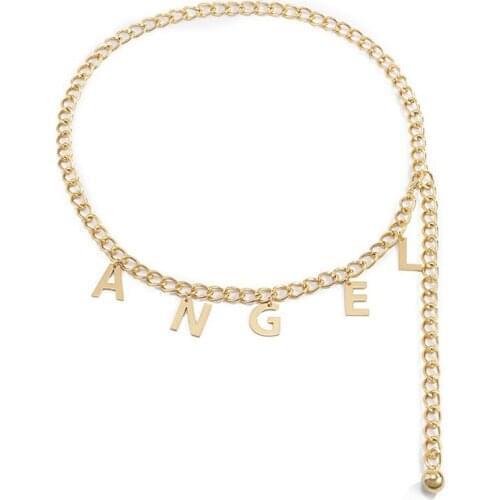 Women Girls DIY Letter Waist Chain Belt Women Chain Alloy Belly Chain Body Jewelry Party For Women Gold/Silver