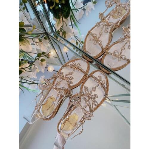 Kmeioo elegant dress shoes woman ankle strap sandals jewel brideshoes crystal open toe chunky heels rhinestone bowtie heels