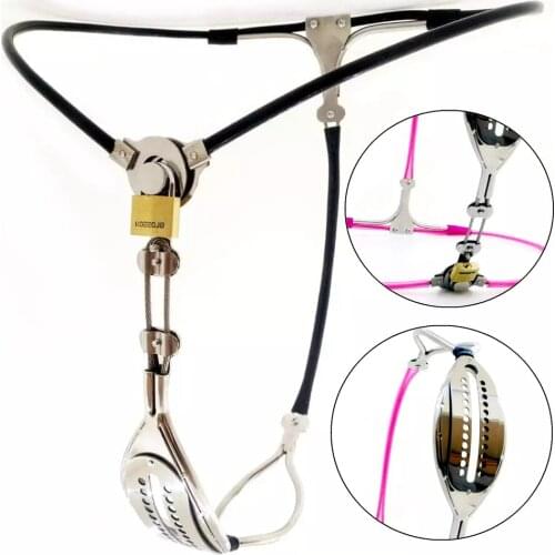 Female Stainless Steel Chastity Belt Waist Pants with Vagina Lock Chastity Device BDSM Bondage Sex Toys For Woman Adult Game