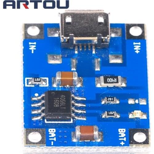 1pcs Micro USB 5V 1A 18650 TP4056 Lithium Battery Charger Module Charging Board With Protection Dual Functions 1A Li-ion