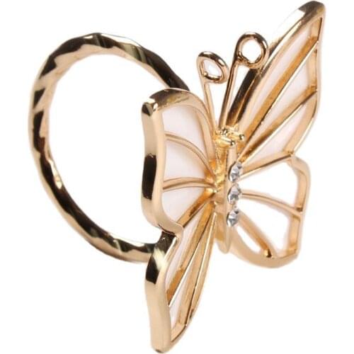 12pcs/lot Wedding Table Accessories Napkin Rings Butterflies Dragonflies Insects Pattern Gold and Silver Table Napkin Holder