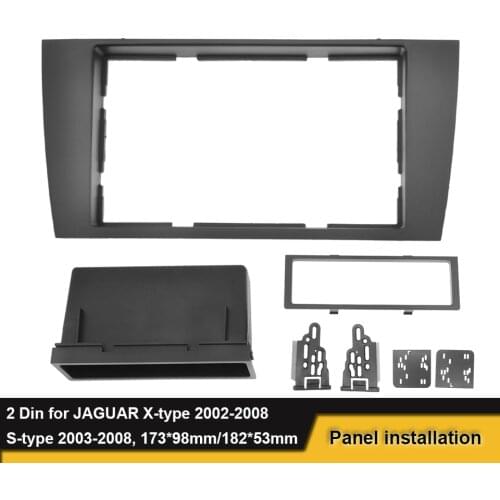 2 Din Car Radio Fascia For JAGUAR X-type 2002-2008 S-type 2003-2008 w/pocket Stereo Frame Panel Dash Installation Bezel Trim Kit