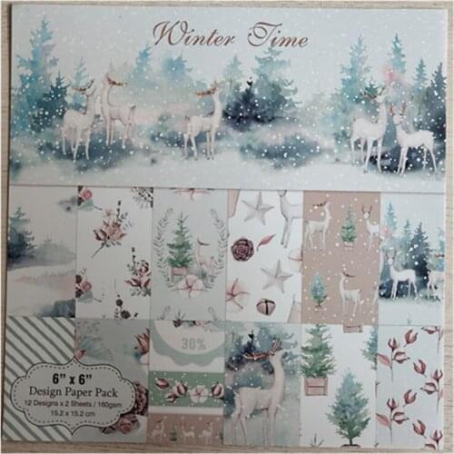 24Pcs/Lot Forest Retro Material Papers DIY Scrapbooking Album Diary Gift Decorative Paper Scrapbooking Paper