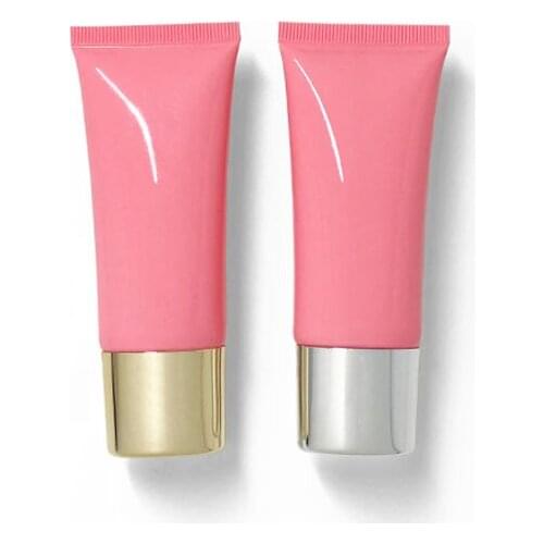 40ml Pink Soft Tube Luxury Flat Cover Refillable Packaging Containers Cream Facial Cleanser Hose Sample For Travel 50pcs/lot