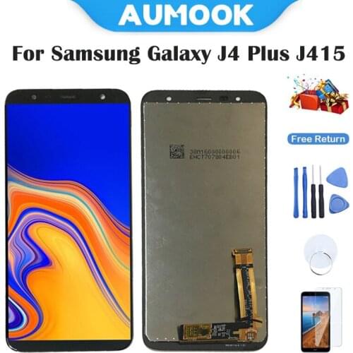 AUMOOK 6.0" Original LCD for Samsung J4 + Touch Screen 2018 J4 Plus J415 J415F J410 LCD Display LCD Digitizer Assembly Parts