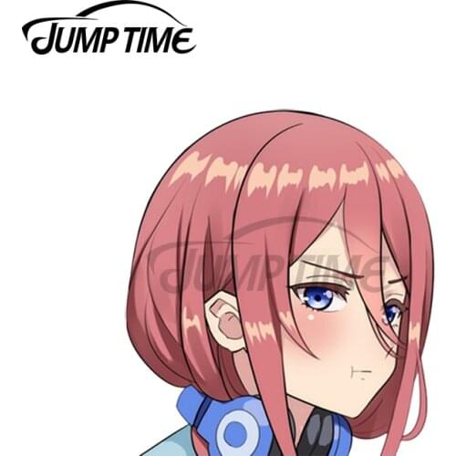 Jump Time 13 x13cm For Miku Peeker Car Accessories Stickers Bumper Decal Graffiti Sticker Vinyl Material Occlusion Scratch Decor