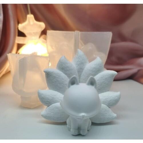 Nine-Tailed Fox Silicone Mold 3D Mold Resin Crystal Epoxy Gypsum DIY Manual Mold Silicone Mold for Concrete