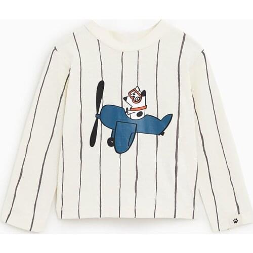 Little maven autumn new baby boys brand clothes toddler boy striped plane t shirt christmas shirts boy long sleeve tops 51607