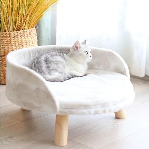 Creative Pet Cat Bed Warm Cat Puppy Dog Bed with Wood Legs Removable Cushion Cat Supplies Pet Products