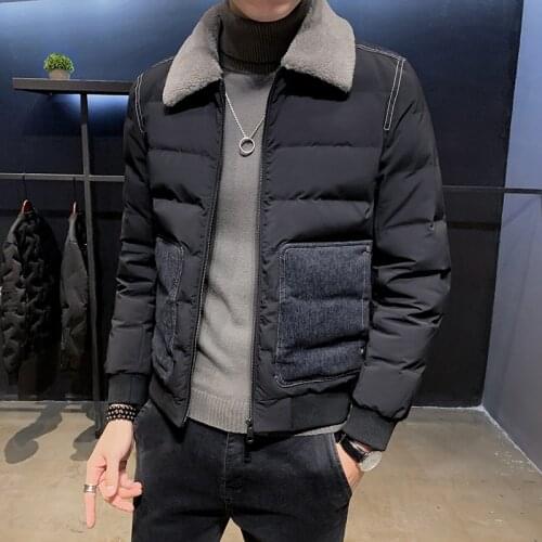 Mens autumn winter Fur collar down jacket 2021 new style mens fashion casual high-end Slim brand thick down cotton coats S-5XL