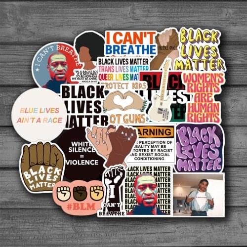 50PCS Black Lives Matter Stickers Decal For Stationery Laptop PS4 Suitcase Skateboard Motorcycle Guitar Waterproof Sticker