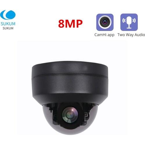 4K Outdoor PTZ IP Camera POE 8MP Two Ways AUDIO ONVIF CamHi APP 2.8-12mm Lens 4x Optical Zoom Security Surveillance CCTV Camera