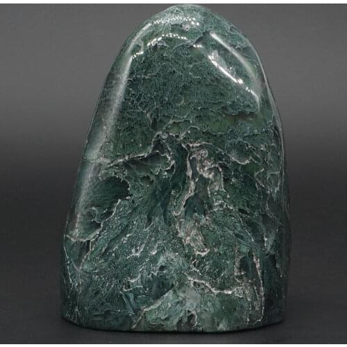 355g Natural Green Moss Agate Palm Stone Crystal Mineral Specimen Home Decor