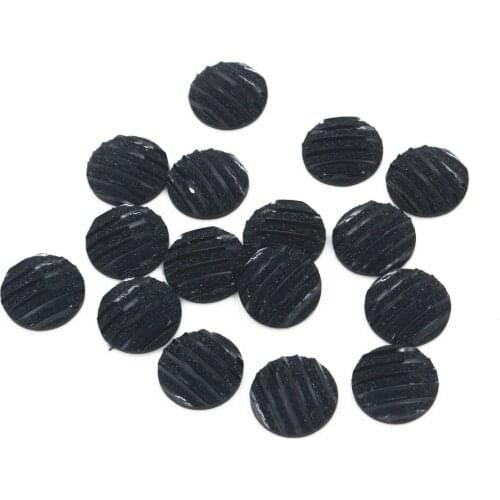 New Fashion 40pcs 12mm Black Scrub Stripe Horizontal line Flat back Resin Cabochon For Bracelet Earrings accessories