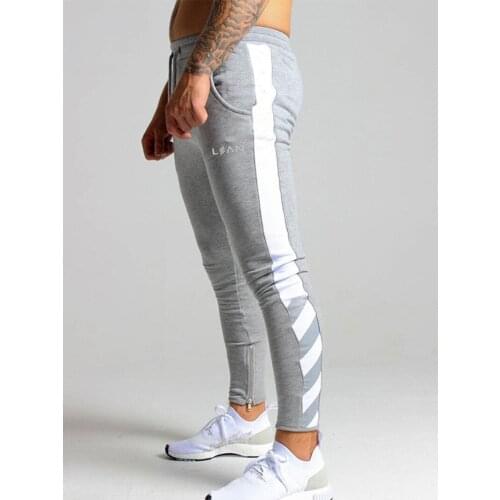 2020 New Sweatpants Mens Solid Workout Bodybuilding Clothing Casual GYMS Fitness Sweatpants Joggers Trousers Pencil Pants Twill