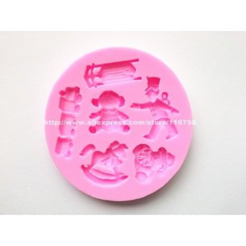 New! Free Shipping Wooden Horse Shaped Silicone Mold Cake Decoration Fondant Cake 3D Food Grade Silicone Mould 231