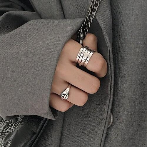 NEW Multilayer Personality Gold Silver Color Metal Open Rings Minimalist Design Finger Rings for Women Girls Party Jewelry