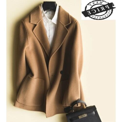 Autumn Winter Coat Women 100% Wool Coats Female Short Casual Sided Woolen Clothes Elegant Ladies Spring Overcoat LWL1333