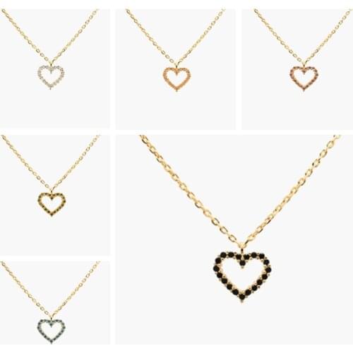 BOAKO 925 Sterling Silver Necklace Jewelry For Women 2020 Heart Chain Cadena Plata Fashion Luxury Choker Gold