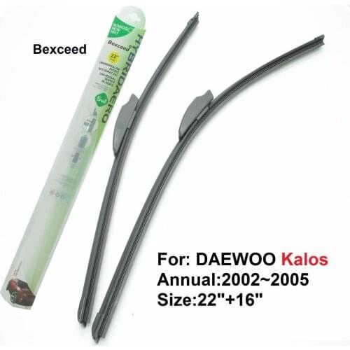 Bexceed of Car windshield flat wiper blade for DAEWOO Kalos. 1 Pair(22'+16") 2002~2005