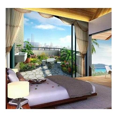Custom photo wallpaper 3D wall murals wallpaper minimalist balcony scenery romantic atmosphere mural background wall papers