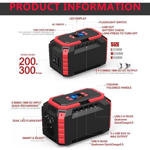 Working Under Cold Weather Power type-C output Portable Solar Station Lithium Generator For Adventure