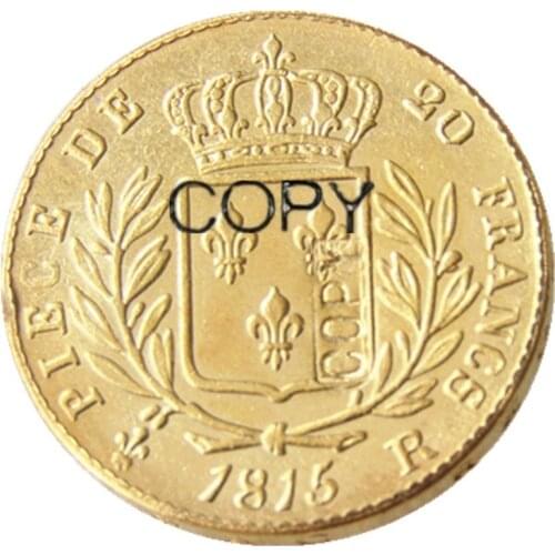 1815R France 20 Francs Gold Plated Copy Coins