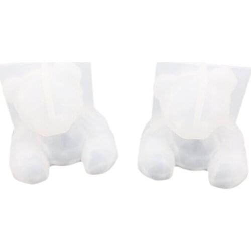 Simple Practical baking tools 1PCS DIY Crystal Epoxy Mirror Three-dimensional Geometric Bear Shape Handmade Crystal Epoxy Mold