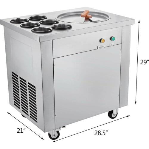 Most Popular Single Pan Thailand Fried Ice Cream Machine Fried Ice Cream Maker Roll Machine CE Certified