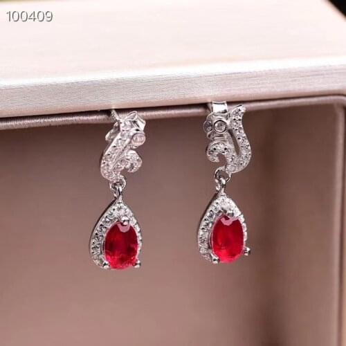 The Best Gift For your mother Natural Ruby Earring 925 sterling silver Fine jewelry For men women Earring