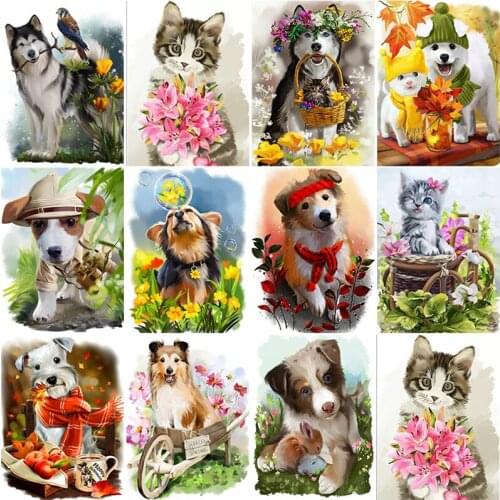 DIY Diamond Painting Christmas Dog Cross Stitch Kit Pet Animals Embroidery Full Square Round Drill Art Mosaic Home Decor Gifts